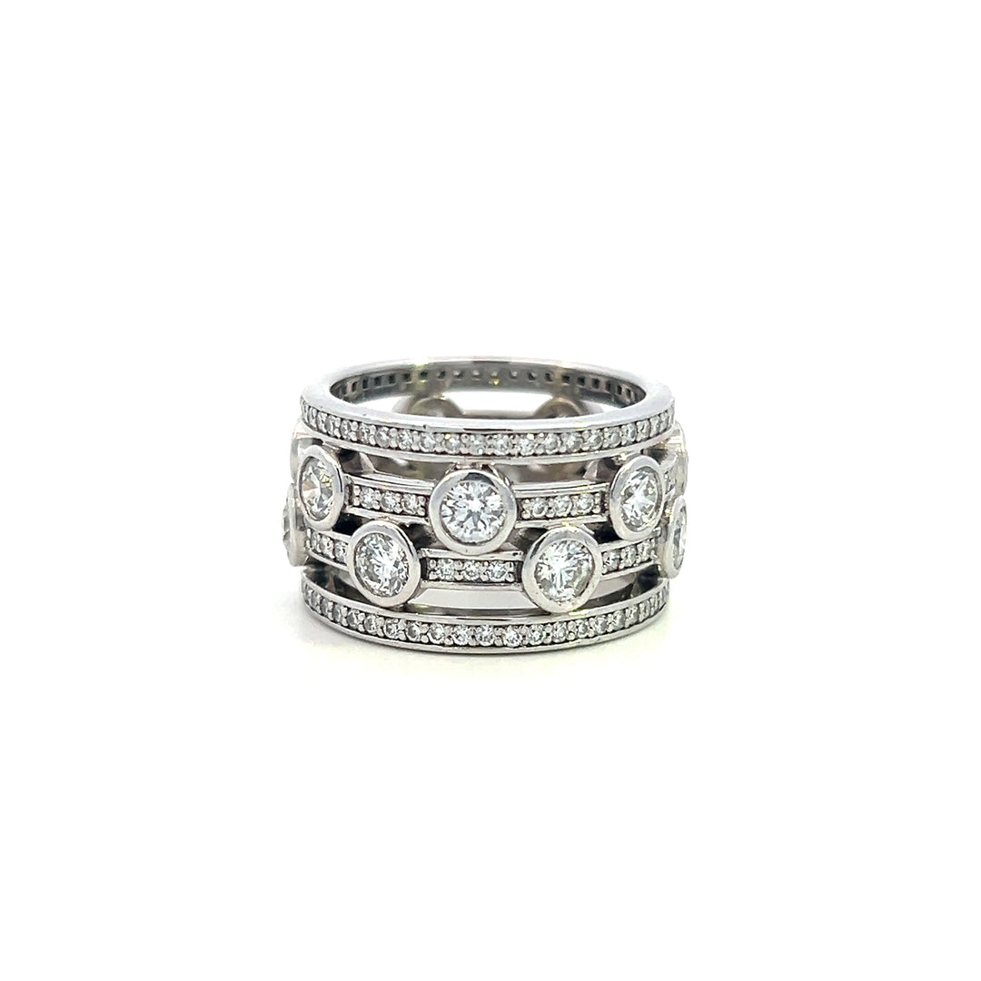 Estate 18K White Gold 2.54ctw Diamond Multi Row Open Ring by Hearts On Fire