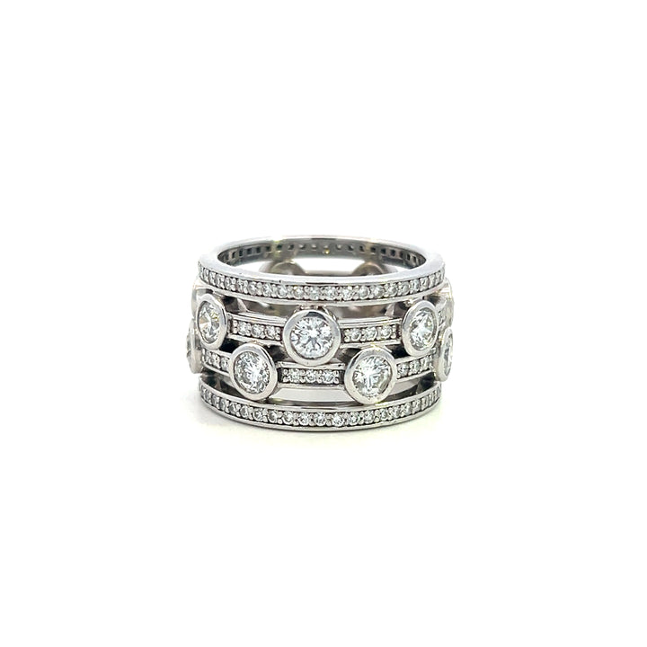 Estate 18K White Gold 2.54ctw Diamond Multi Row Open Ring by Hearts On Fire