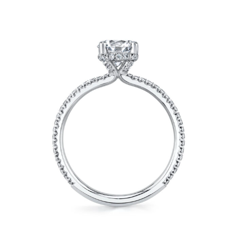 14K White Gold 0.27CTW Diamond Classic Engagement Ring Mounting