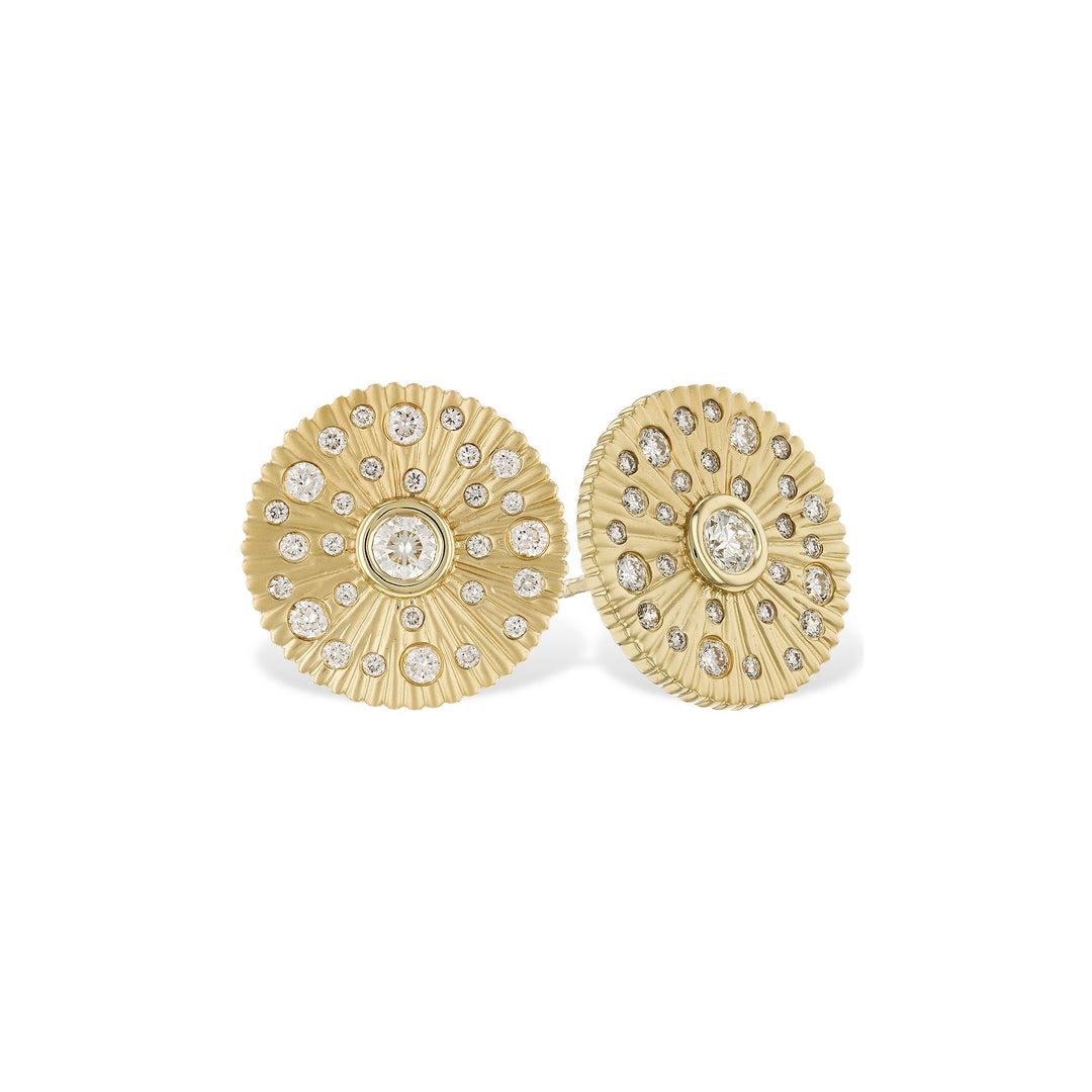 14K Yellow Gold 0.51ctw Diamond Constellation Stud Earrings by Allison Kaufman