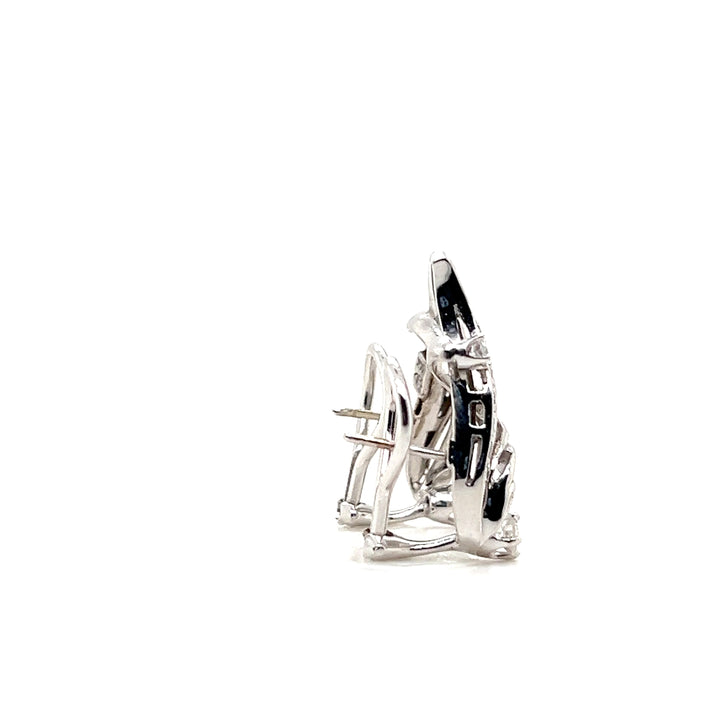 Estate 14K White Gold 0.82CTW Vintage Diamond Spray Earrings