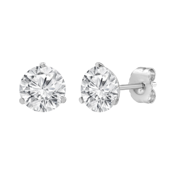 14K White Gold 0.75CTW Round Lab Diamond Solitaire Stud Earrings
