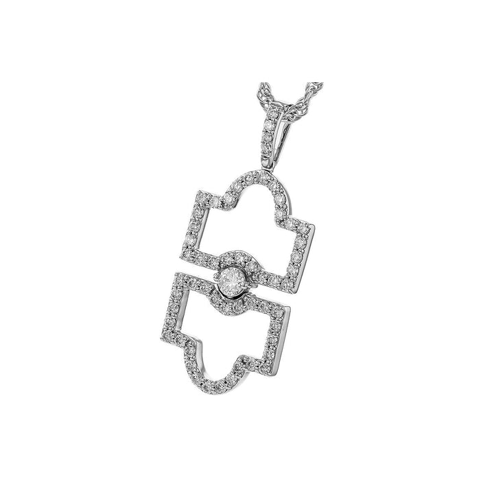 14K White Gold 0.50ctw Diamond Geometric Drop Necklace by Allison Kaufman