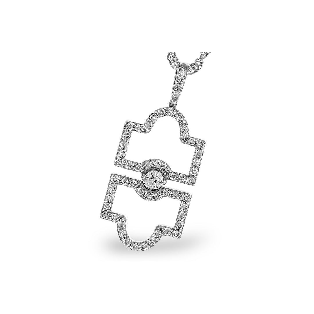 14K White Gold 0.50ctw Diamond Geometric Drop Necklace by Allison Kaufman