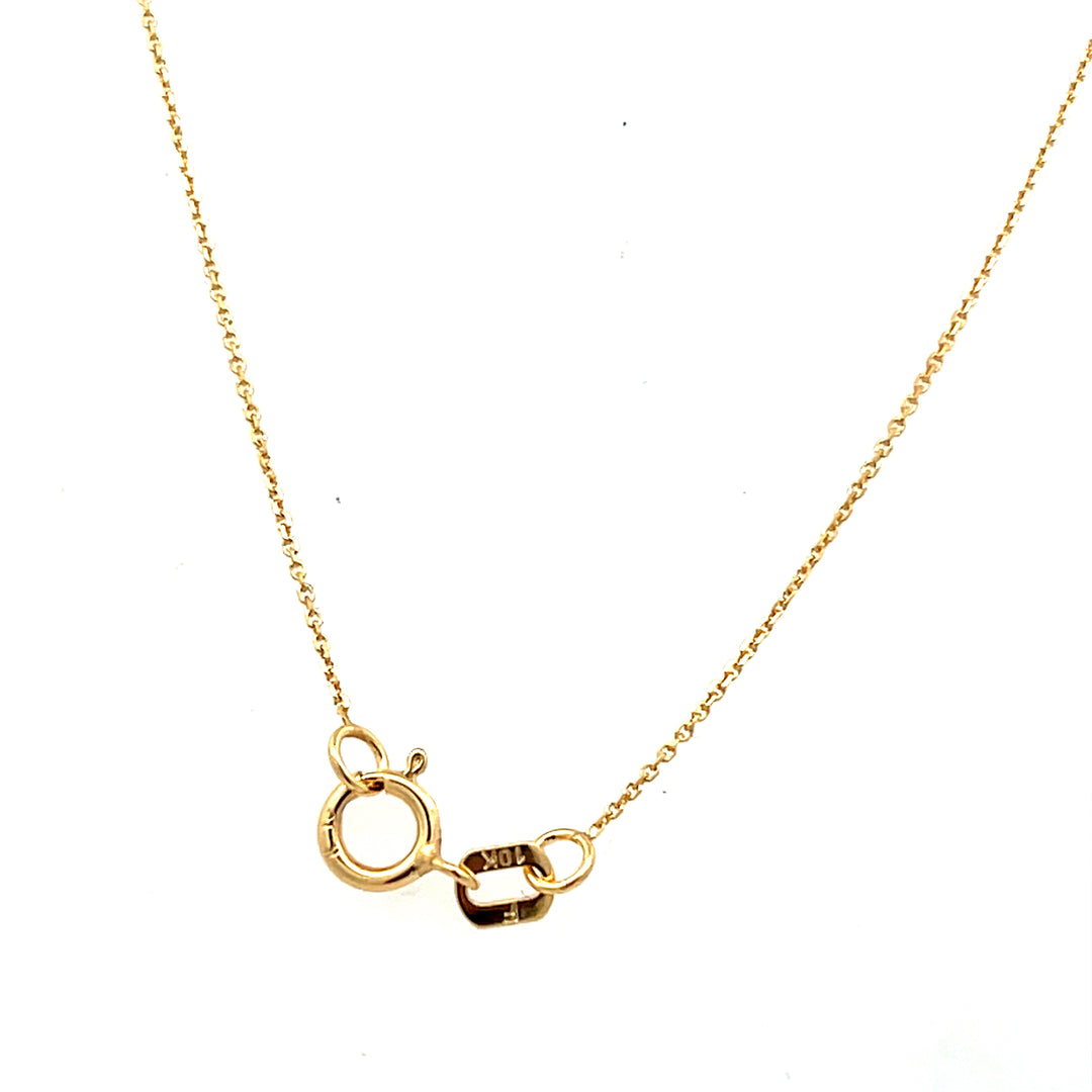 10K Yellow Gold 0.03CTW Quilted Diamond Heart Pendant Necklace