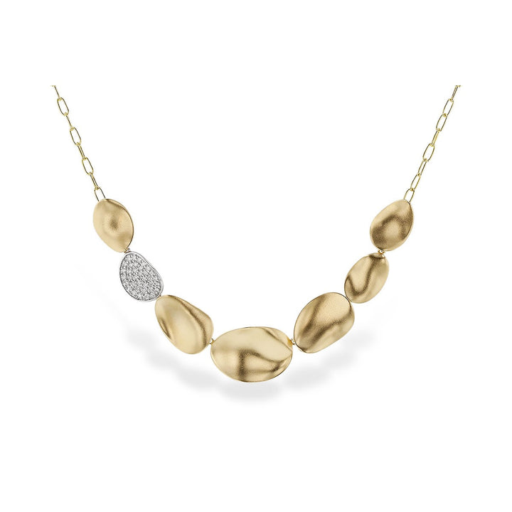 14K Two Tone Gold 0.38ctw Diamond Disc Necklace by Allison Kaufman
