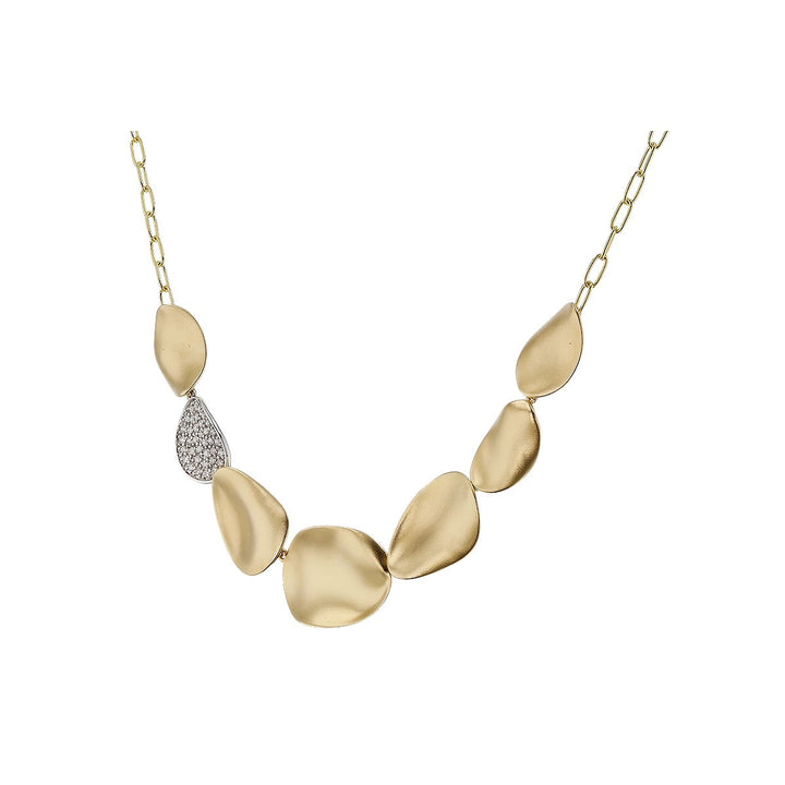 14K Two Tone Gold 0.38ctw Diamond Disc Necklace by Allison Kaufman