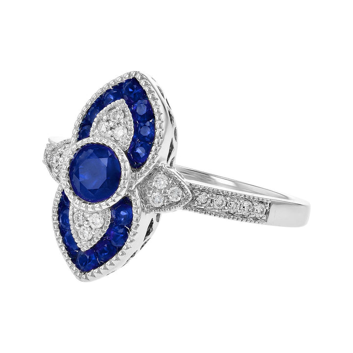 14K White Gold 0.80CTW Blue Sapphire & Diamond Ring by Allison Kaufman