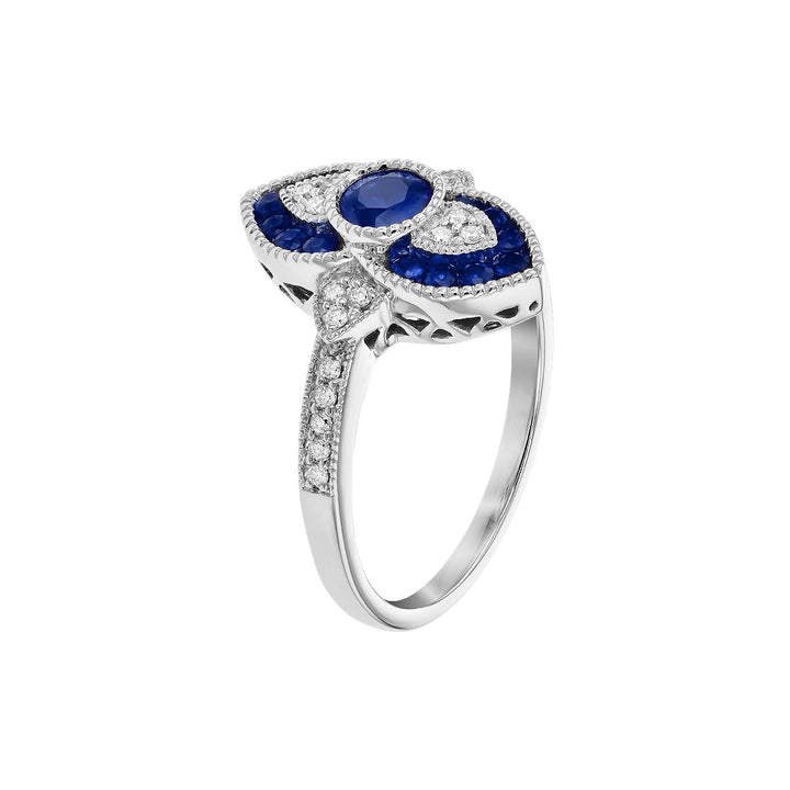 14K White Gold 0.80CTW Blue Sapphire & Diamond Ring by Allison Kaufman