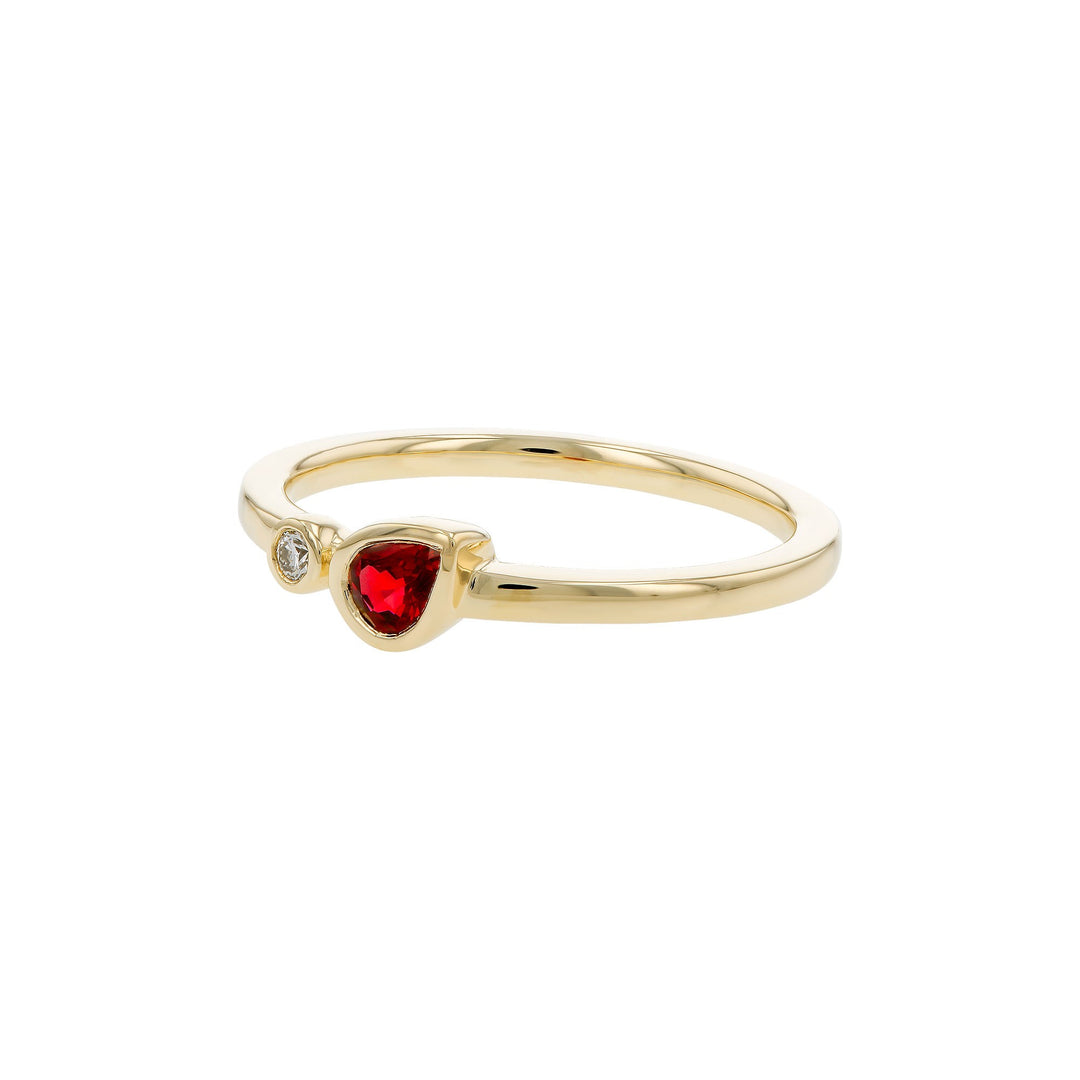 14K Yellow Gold 0.26CTW Pear Ruby & Diamond Ring by Allison Kaufman