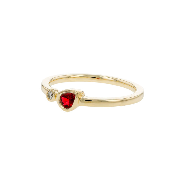 14K Yellow Gold 0.26CTW Pear Ruby & Diamond Ring by Allison Kaufman