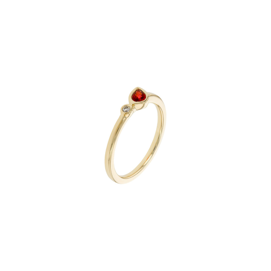 14K Yellow Gold 0.26CTW Pear Ruby & Diamond Ring by Allison Kaufman