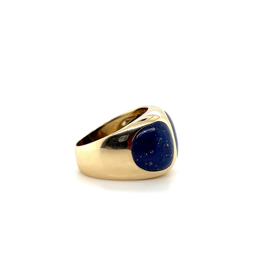 Estate 18K Yellow Gold Lapis Lazuli Statement Ring