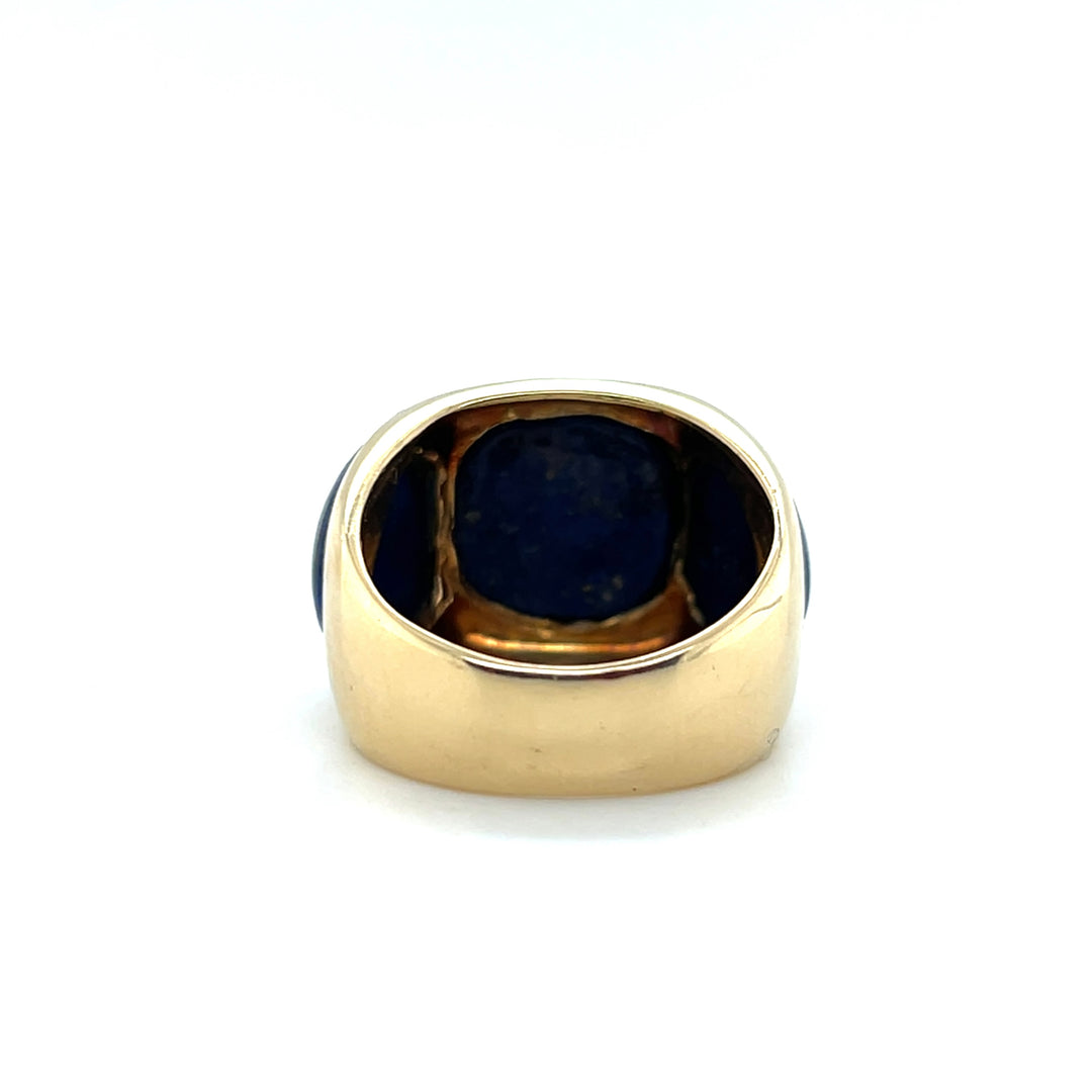 Estate 18K Yellow Gold Lapis Lazuli Statement Ring