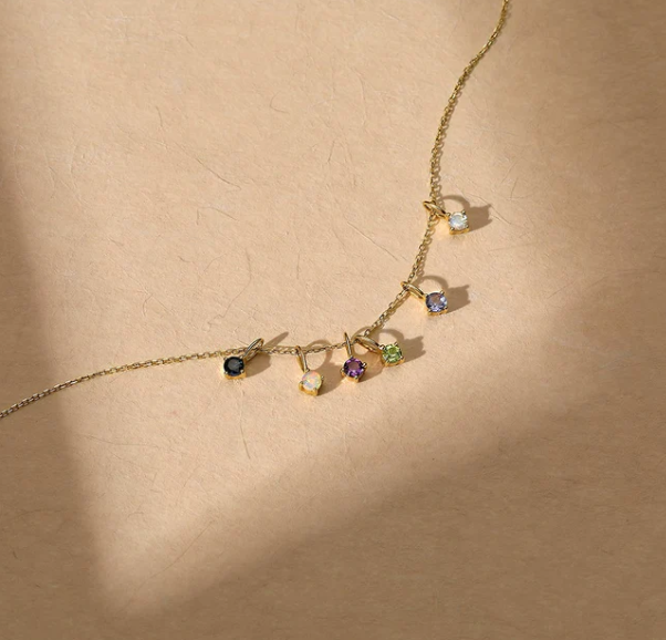 14K Yellow Gold Round Amethyst Solitaire Charm by Aurelie Gi