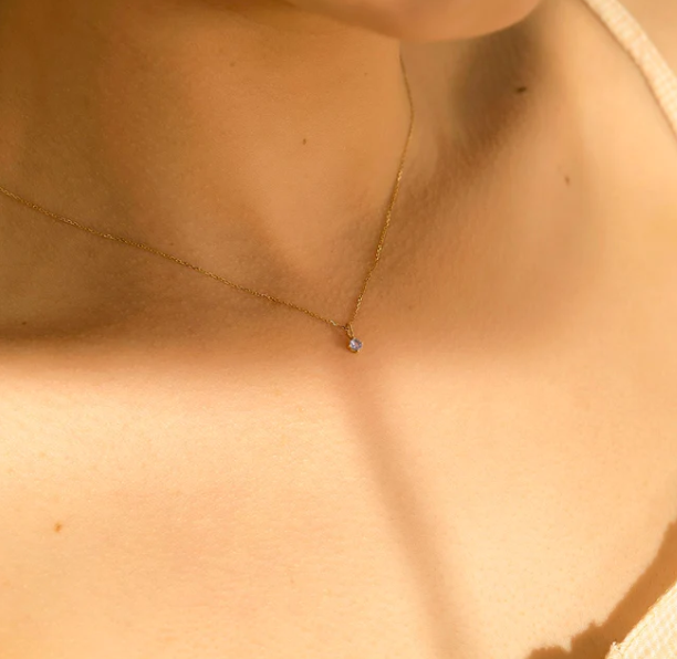 14K Yellow Gold Round Tanzanite Solitaire Charm by Aurelie Gi