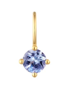 14K Yellow Gold Round Tanzanite Solitaire Charm by Aurelie Gi