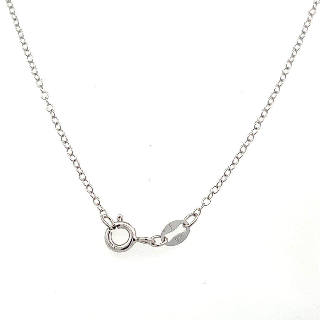 Sterling Silver 2.00ctw Crushed Emerald Heart Necklace