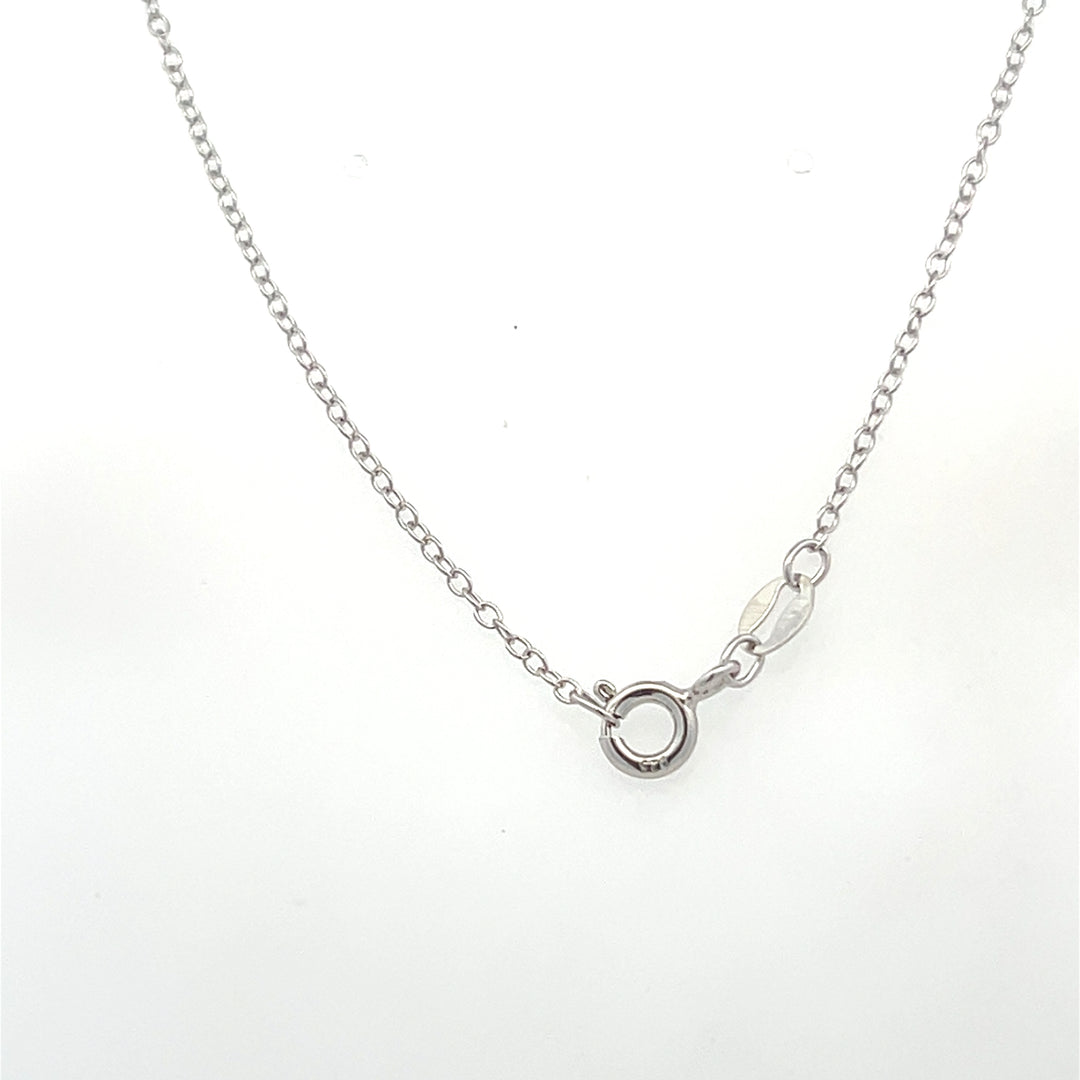 Sterling Silver 2.00ctw Crushed Blue Sapphire Heart Necklace