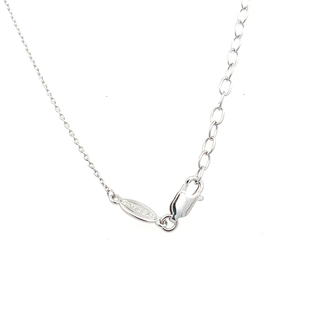 Sterling Silver Black Spinel & White Topaz Flower Necklace by Samuel B.