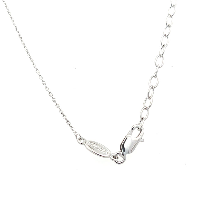 Sterling Silver Black Spinel & White Topaz Flower Necklace by Samuel B.