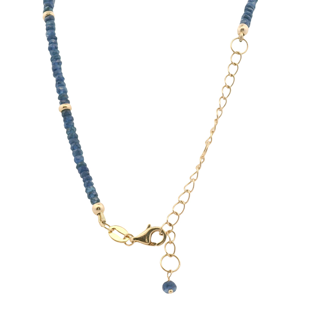 18K Yellow Gold 40.56CTW Blue Sapphire Bead Necklace