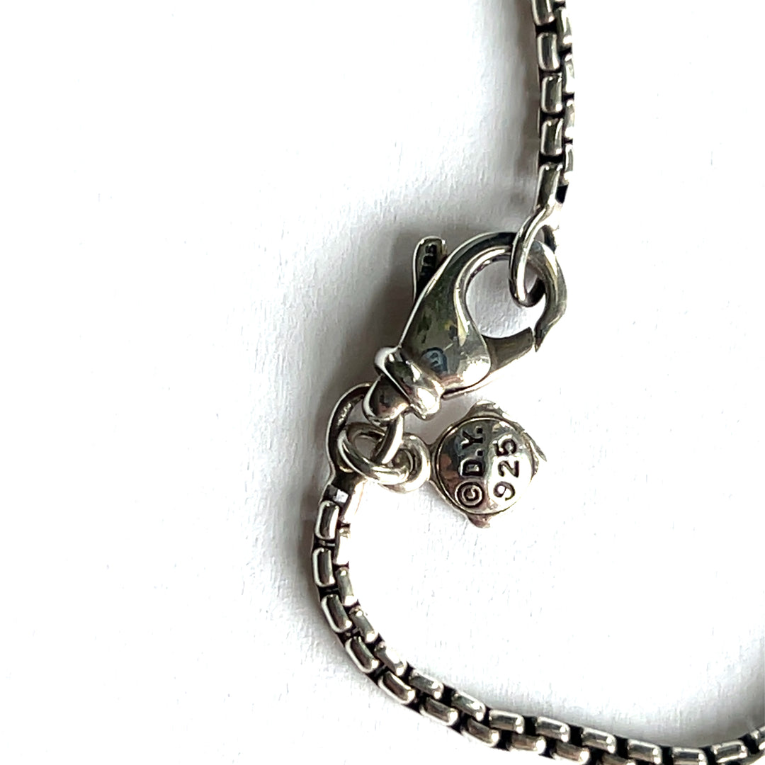 Estate Sterling Silver Amethyst & Diamond Chatelaine Station Necklace by David Yurman