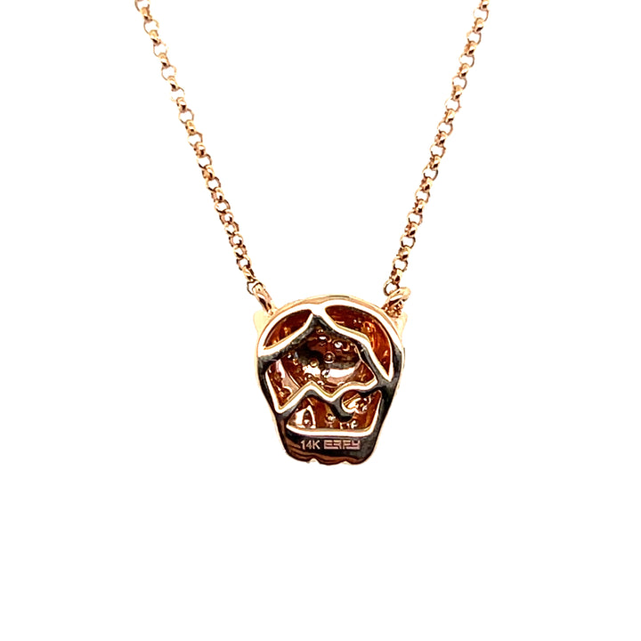 Estate 14K Rose Gold 0.33CTW Tsavorite Garnet & Diamond Panther Necklace by Effy