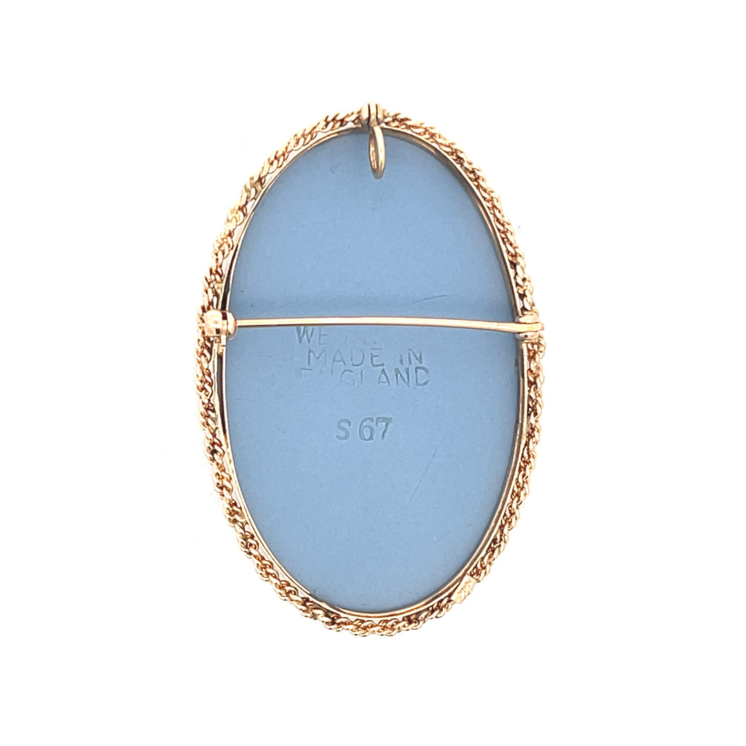 Estate 14K Yellow Gold Wedgewood Cameo Brooch
