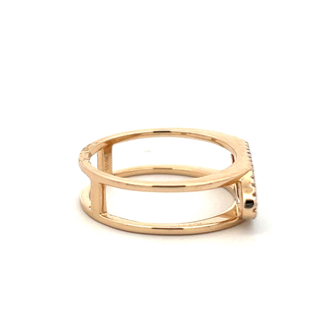 14K Two Tone Gold 0.76CTW Mother of Pearl & Diamond Halo Ring