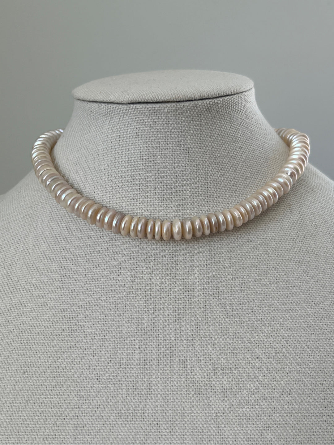 Estate Mid-Century Modern Betty Cooke 14K Yellow Gold Coin Pearl Necklace