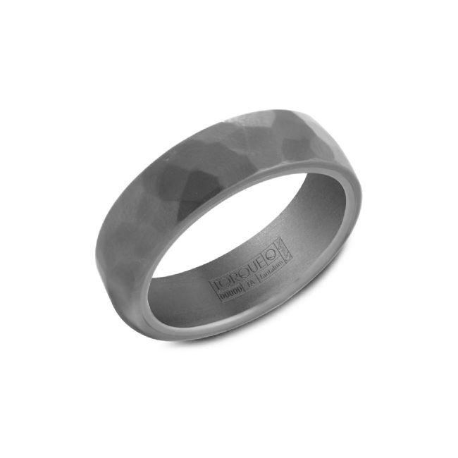 Dark Grey Tantalum Men's Wedding Band by Crown Ring