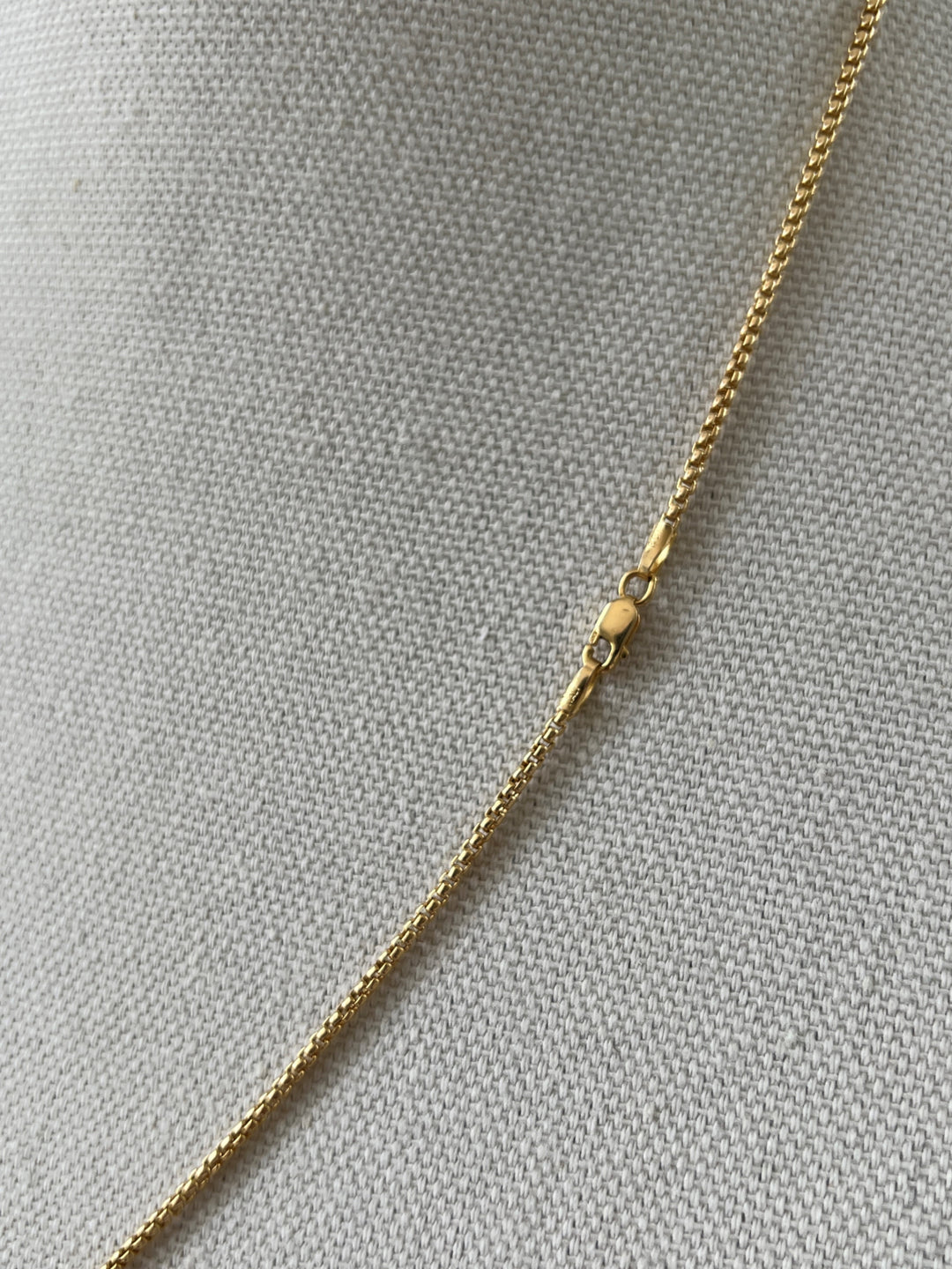Estate 14K Yellow Gold 1.83MM Rounded Box Chain Necklace