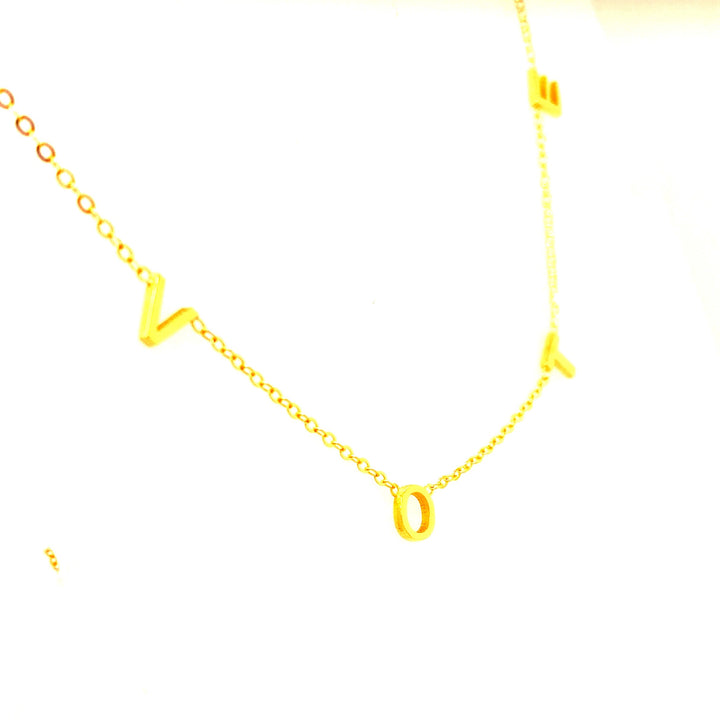 Yellow Gold Plated Vote Station Necklace