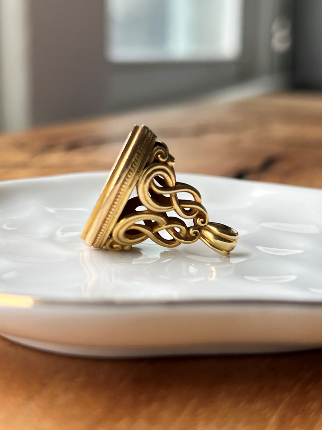 Estate 14K Yellow Gold "Festina Lente" Victorian Fob Seal Pendant
