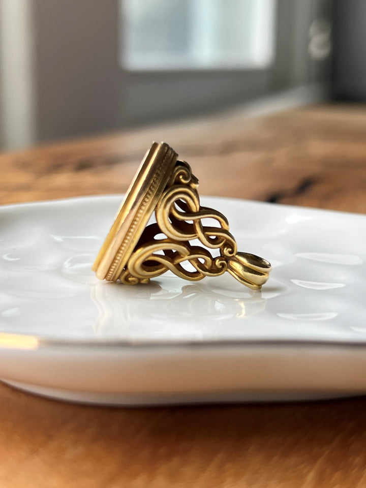 Estate 14K Yellow Gold "Festina Lente" Victorian Fob Seal Pendant
