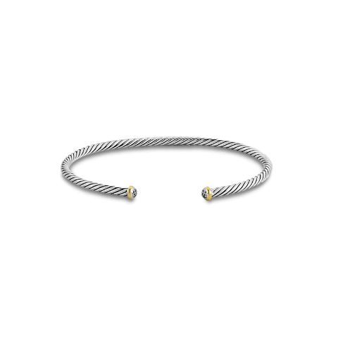 Sterling Silver & 18K Yellow Gold Dieng Diamond Cuff Bracelet by Samuel B.