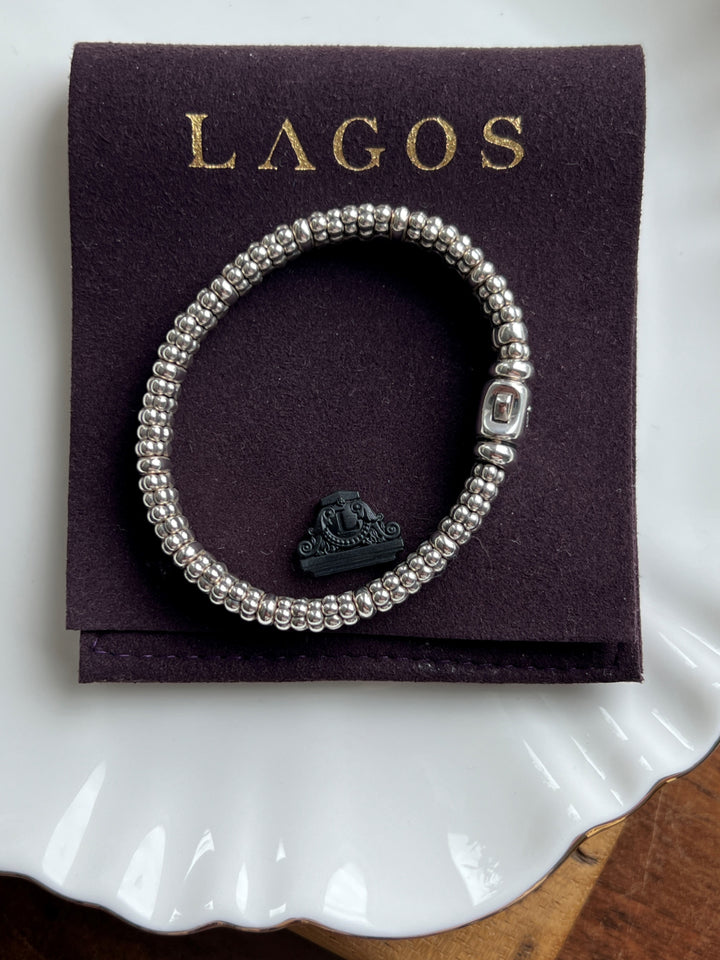 Estate Lagos Sterling Silver Caviar Bracelet