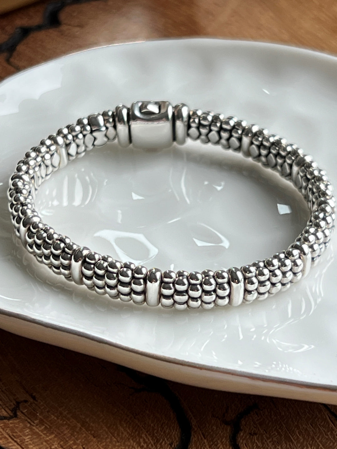 Estate Lagos Sterling Silver Caviar Bracelet