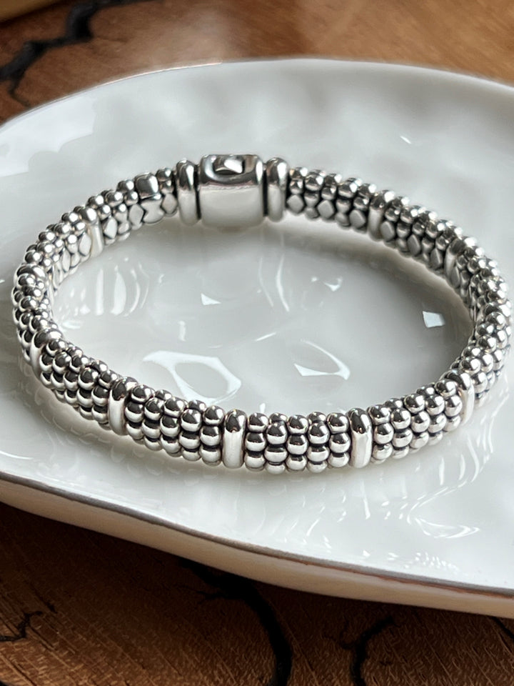 Estate Lagos Sterling Silver Caviar Bracelet