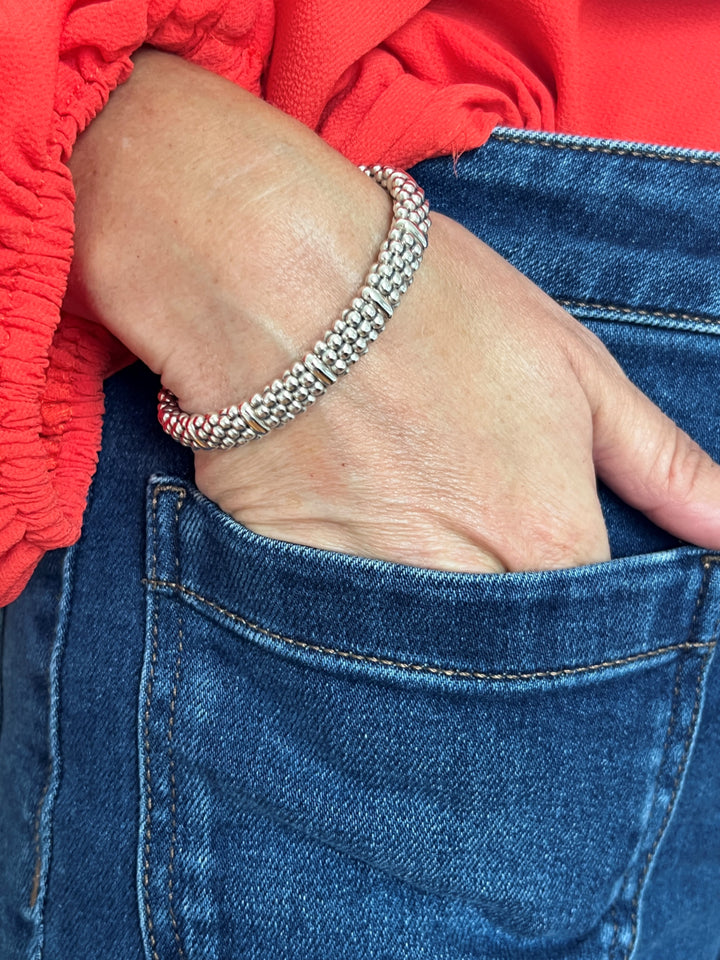 Estate Lagos Sterling Silver Caviar Bracelet