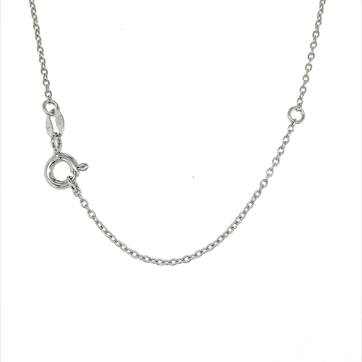 Sterling Silver Black Diamond Origami Dog Necklace