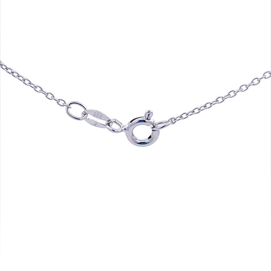 Sterling Silver Ruby & Black Diamond Polar Bear Necklace