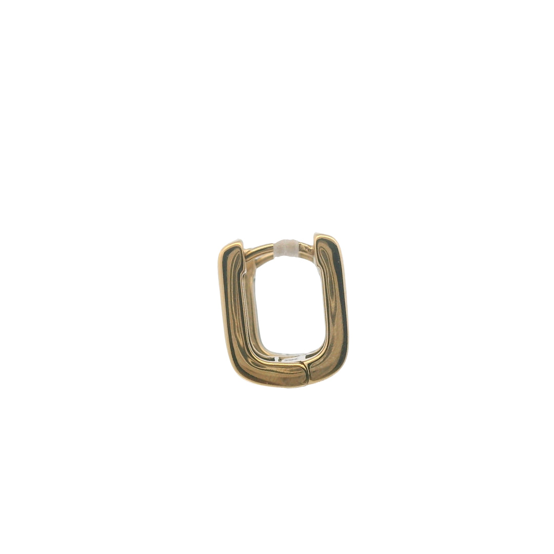 Yellow Gold IP 8MM Square Huggie Hoop Earrings