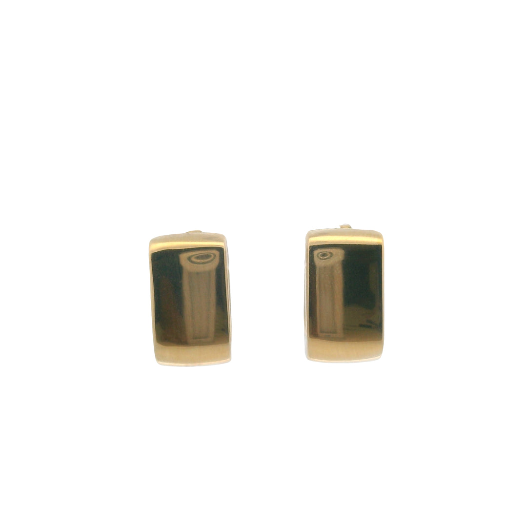 Yellow Gold IP 8MM Square Huggie Hoop Earrings