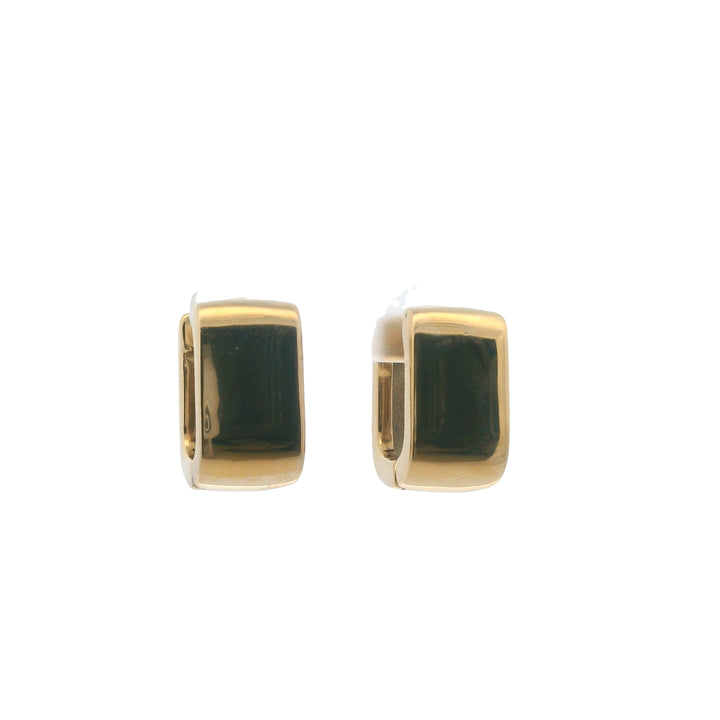Yellow Gold IP 8MM Square Huggie Hoop Earrings