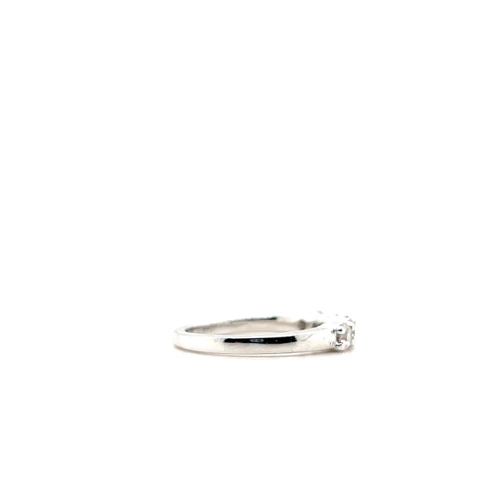 Estate 14K White Gold 0.55CTW Vintage Diamond Five-Stone Wedding Band