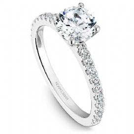 14K White Gold 0.28ctw Diamond Classic Engagement Ring Mounting