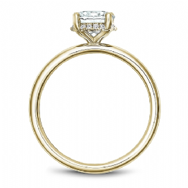 14K Yellow Gold 0.05ctw Diamond Halo Collar Engagement Ring Mounting by Crown Ring