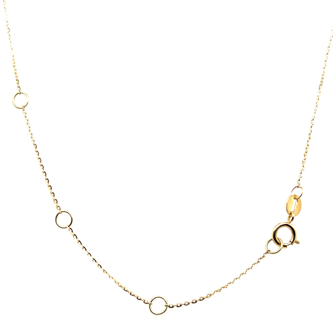 14K Yellow Gold 0.46CTW Oval Blue Sapphire & Diamond Halo Necklace